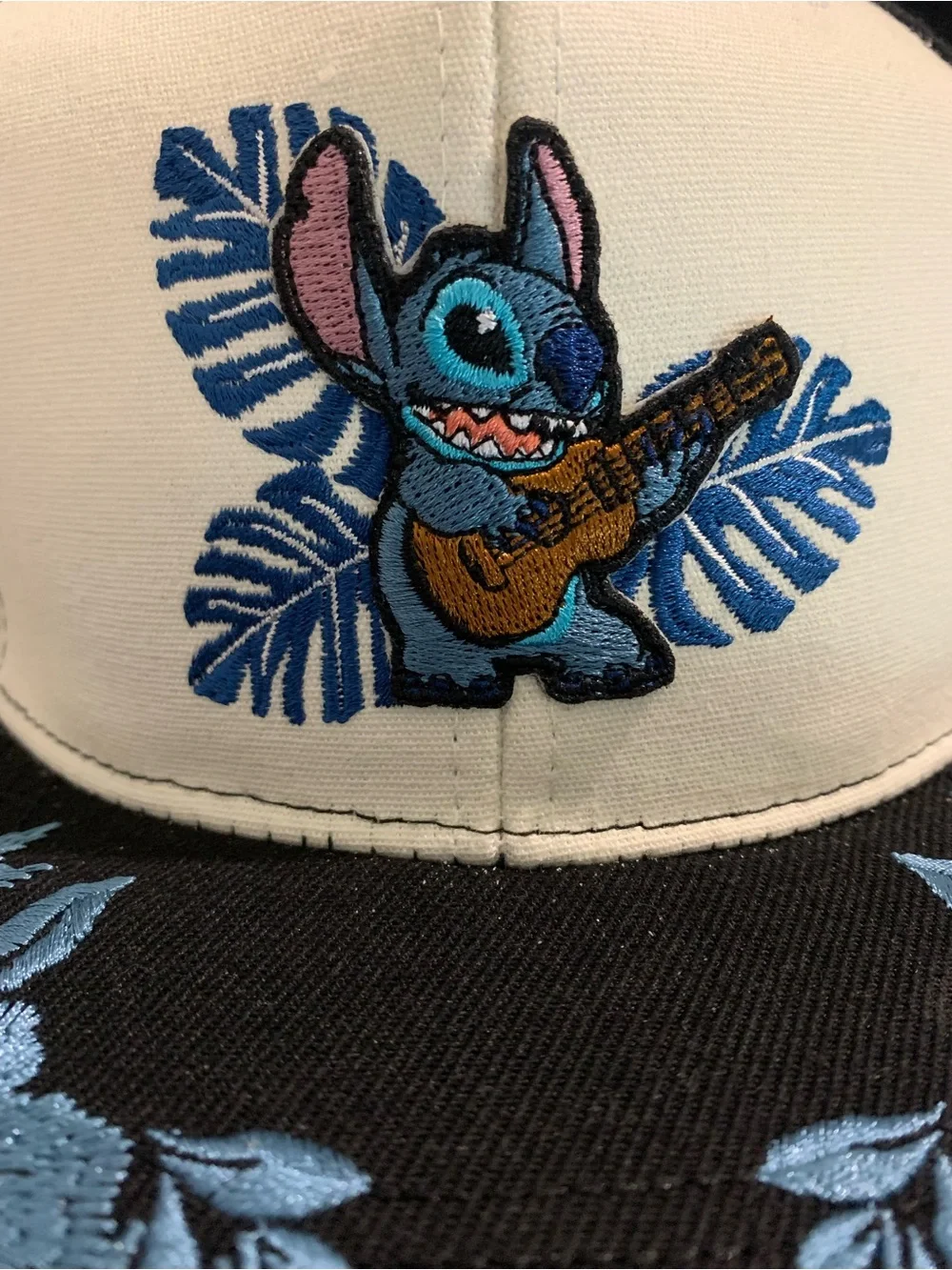 Stitch Embroidered Kids Trucker Hat - Blue & Black